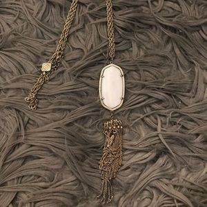 Kendra Scott Rayne necklace in gold & white pearl